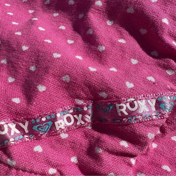 Roxy Girls Pink Polka Dot Zip Up Jacket Size 5 - Picture 4 of 5